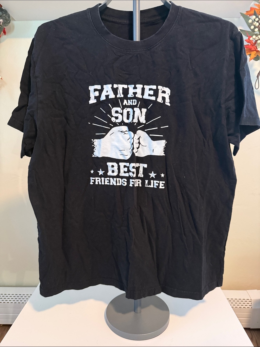 Father and Son Best Friends For Life Black Graphic Tee
